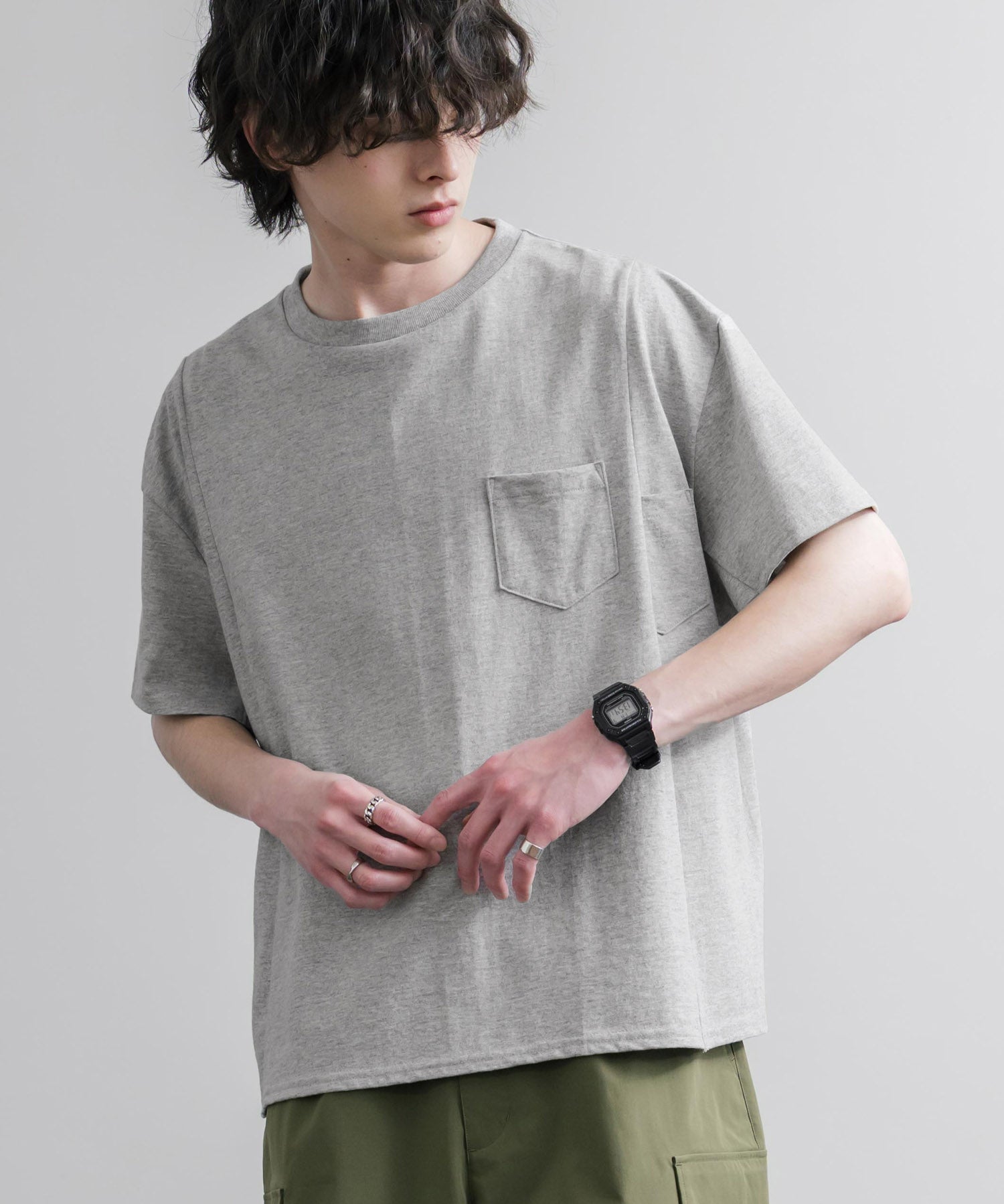Upscape Audience アップスケープオーディエンス 日本製 国産ビッグサイズリメイクUSAファブリックポケット付き半袖Tシャツ AUD6739 16035