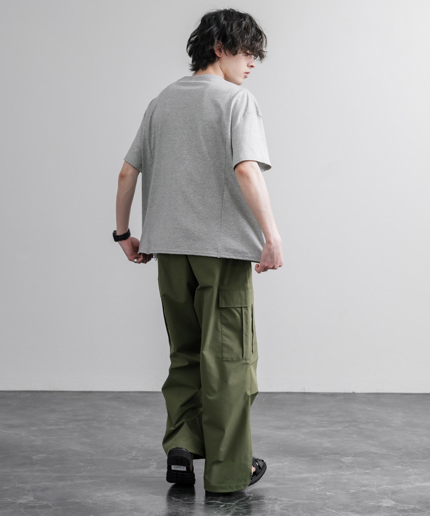 Upscape Audience アップスケープオーディエンス 日本製 国産ビッグサイズリメイクUSAファブリックポケット付き半袖Tシャツ AUD6739 16035
