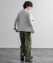 Upscape Audience アップスケープオーディエンス 日本製 国産ビッグサイズリメイクUSAファブリックポケット付き半袖Tシャツ AUD6739 16035