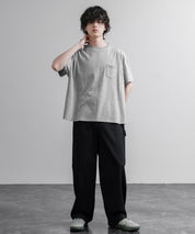 Upscape Audience アップスケープオーディエンス 日本製 国産ビッグサイズリメイクUSAファブリックポケット付き半袖Tシャツ AUD6739 16035