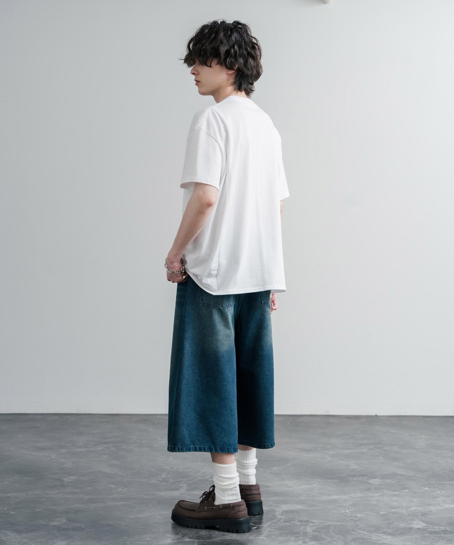Upscape Audience アップスケープオーディエンス 日本製 国産ビッグサイズリメイクUSAファブリックポケット付き半袖Tシャツ AUD6739 16035