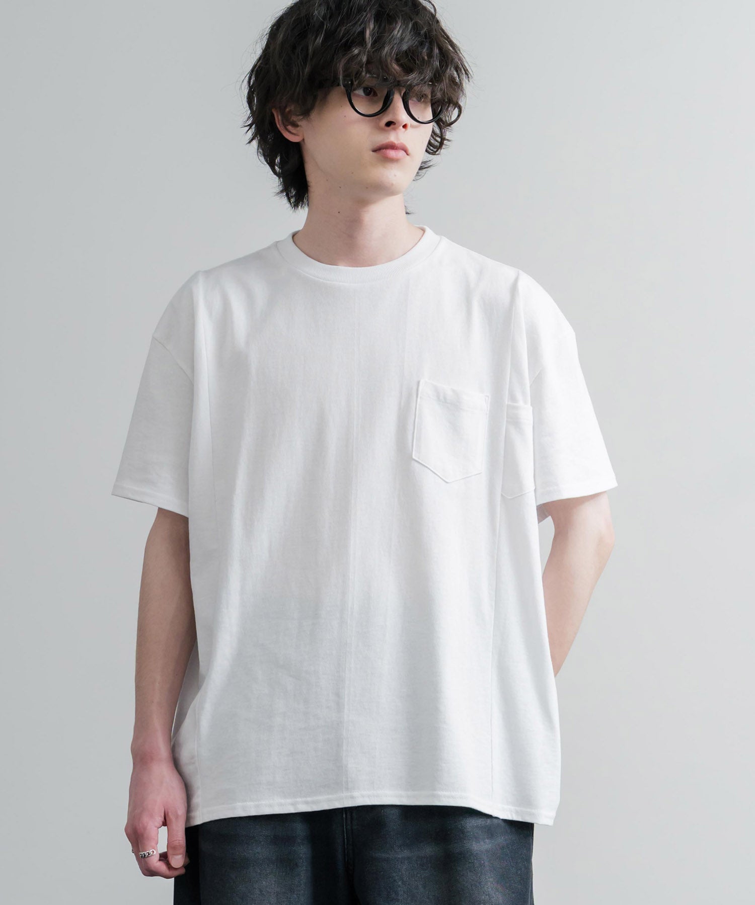 Upscape Audience アップスケープオーディエンス 日本製 国産ビッグサイズリメイクUSAファブリックポケット付き半袖Tシャツ AUD6739 16035