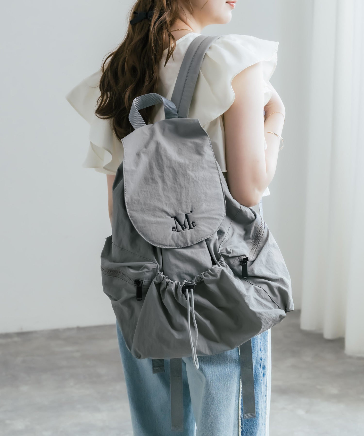 MUCENT TEENS BACK PACK ロゴ刺繍バックパック リュック 16038