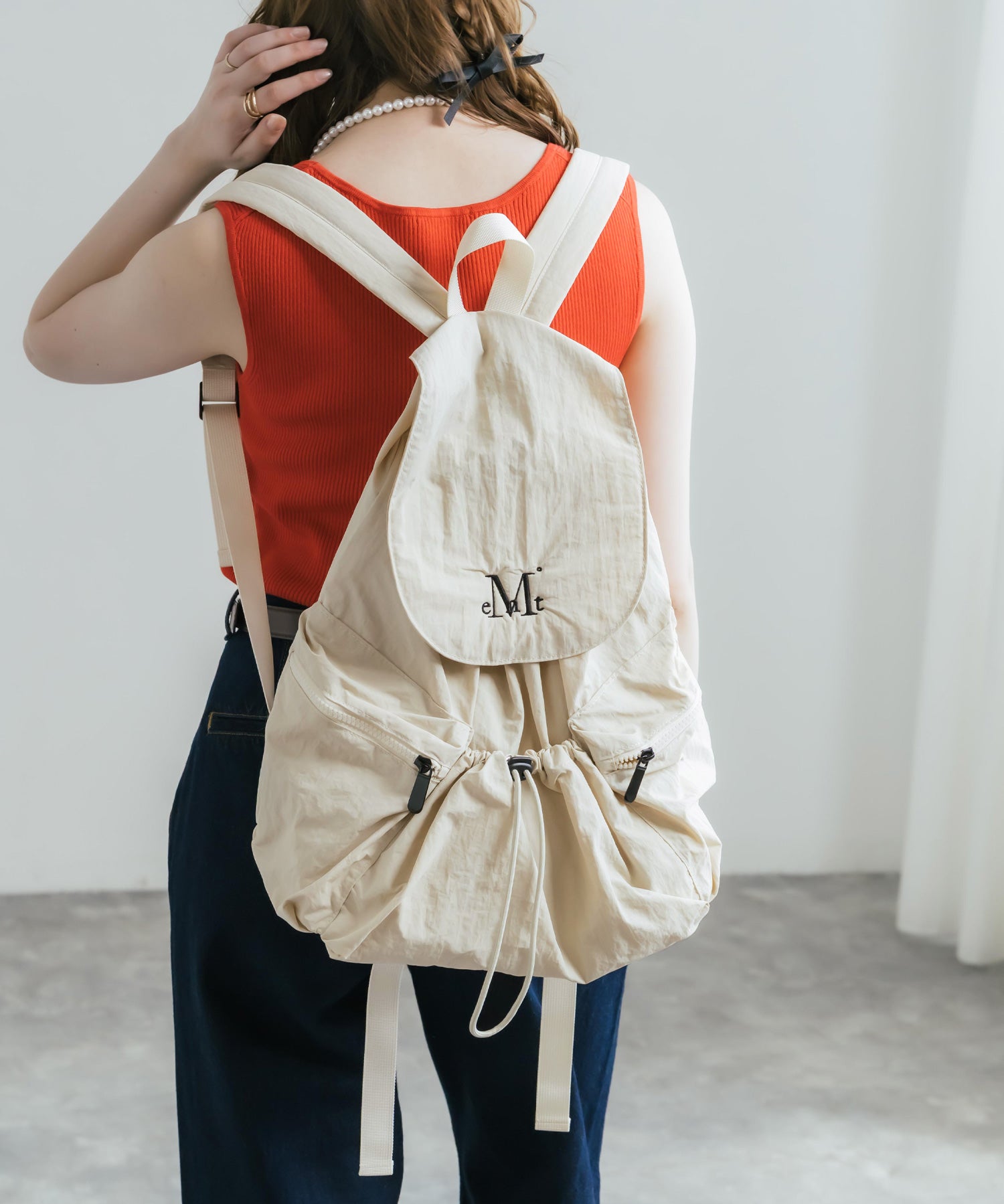 MUCENT TEENS BACK PACK ロゴ刺繍バックパック リュック 16038