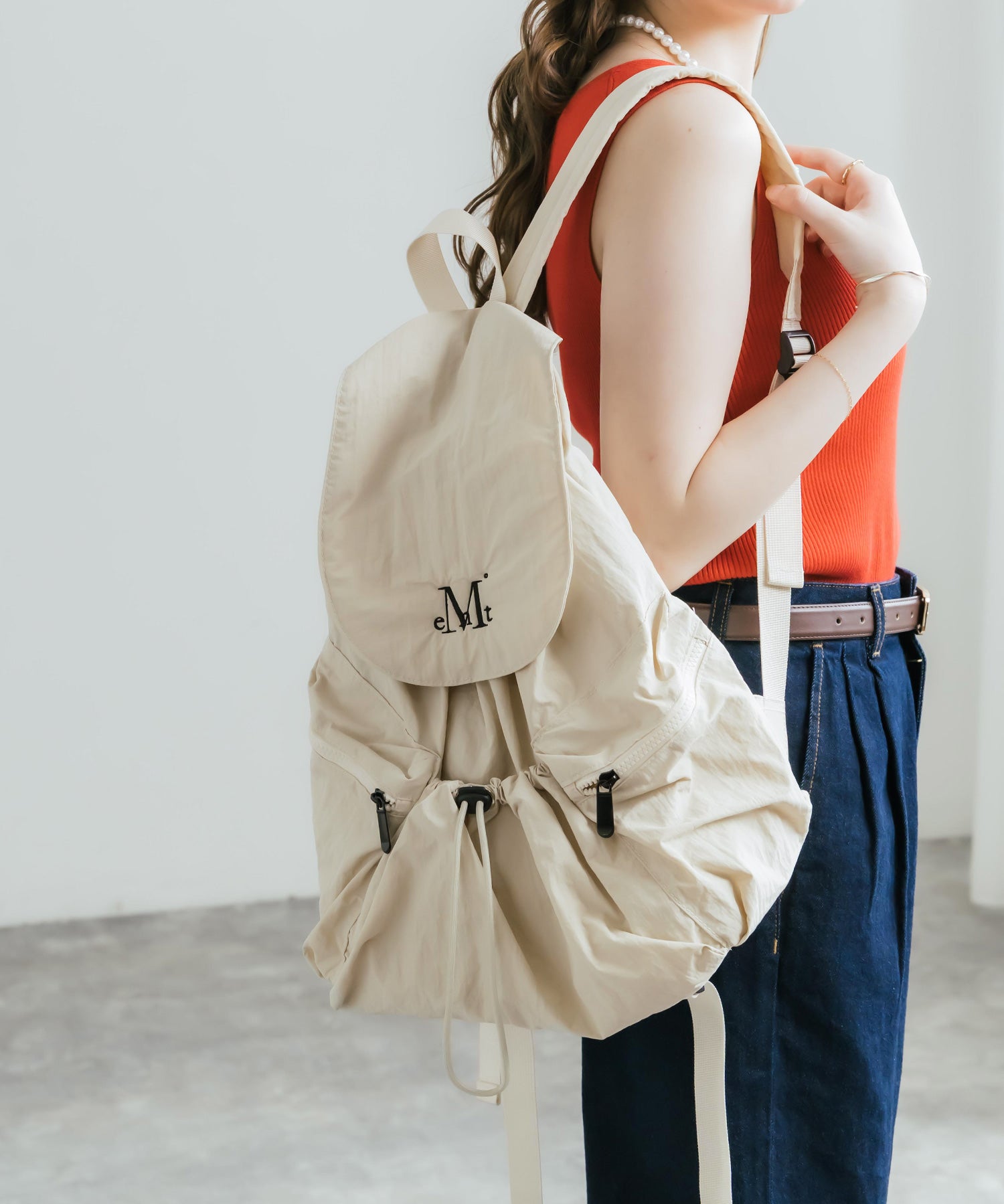 MUCENT TEENS BACK PACK ロゴ刺繍バックパック リュック 16038