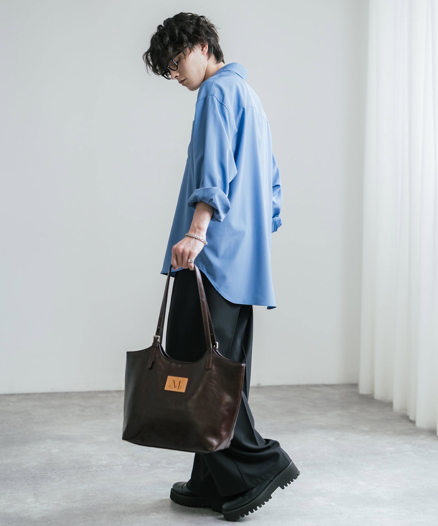 MUCENT ムセント ARMAND FRONT BUCKLE LEATHER SHOULDER BAG UNISEX PU