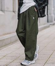 U.S. POLO ASSN. ユーエスポロアッスン 別注コラボ バルーンシルエット ロゴ刺繍ワンタックシェフパンツ 16042