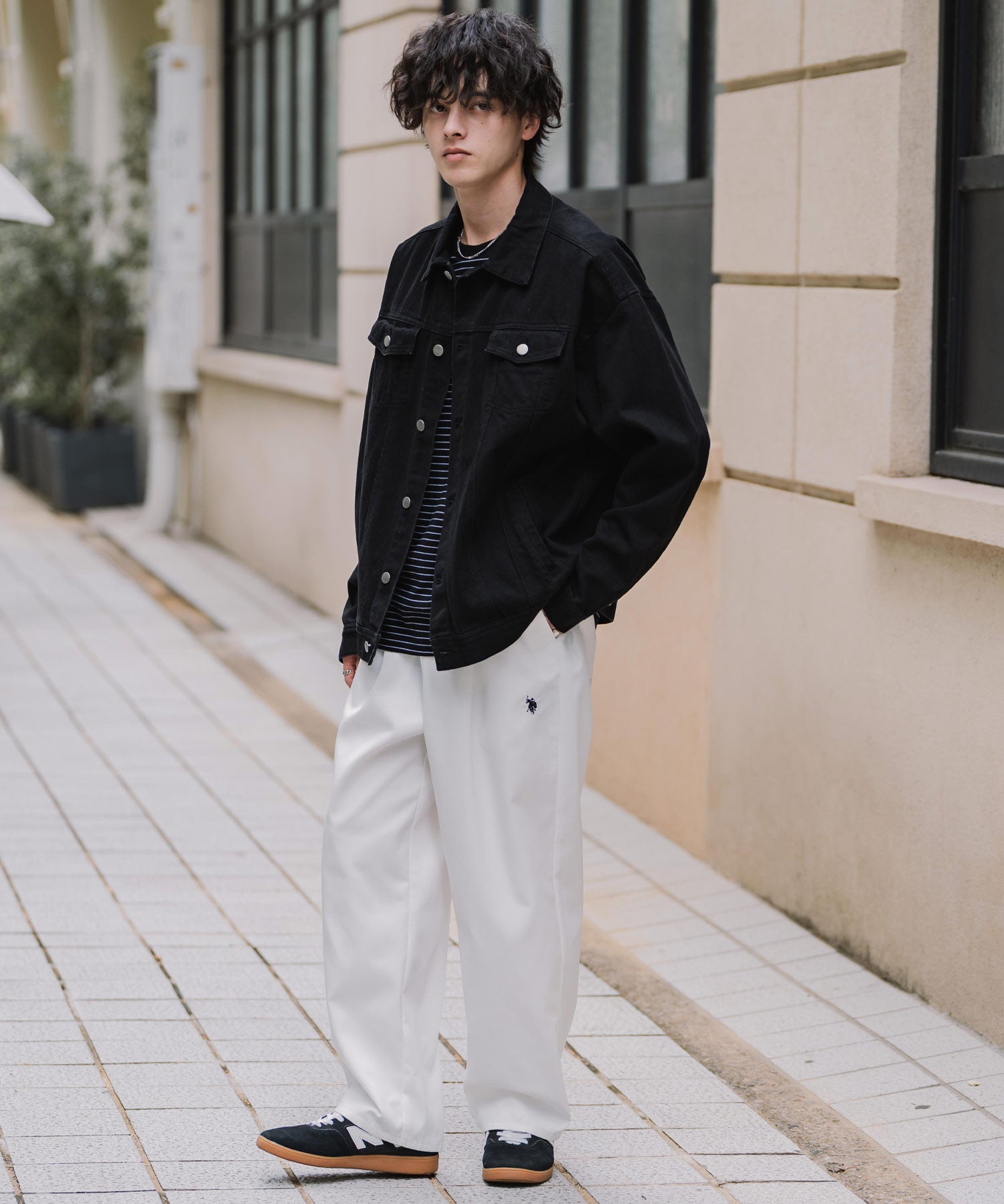 U.S. POLO ASSN. ユーエスポロアッスン 別注コラボ バルーンシルエット ロゴ刺繍ワンタックシェフパンツ 16042