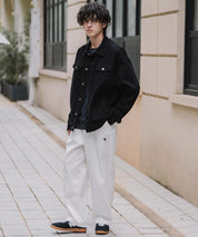 U.S. POLO ASSN. ユーエスポロアッスン 別注コラボ バルーンシルエット ロゴ刺繍ワンタックシェフパンツ 16042