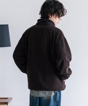 PENNEYS ペニーズ 別注コラボ オーバーサイズフリースアノラックワンポイントロゴ刺繍長袖スタンドカラープルオーバー 16055