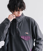 PENNEYS ペニーズ 別注コラボ オーバーサイズフリースアノラックワンポイントロゴ刺繍長袖スタンドカラープルオーバー 16055