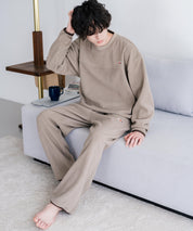 PENNEYS ペニーズ 別注コラボ マイクロフリースセットアップ/長袖クルーネックプルオーバー&ワイドイージーパンツ ルームウェア 16056