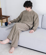 PENNEYS ペニーズ 別注コラボ マイクロフリースセットアップ/長袖クルーネックプルオーバー&ワイドイージーパンツ ルームウェア 16056