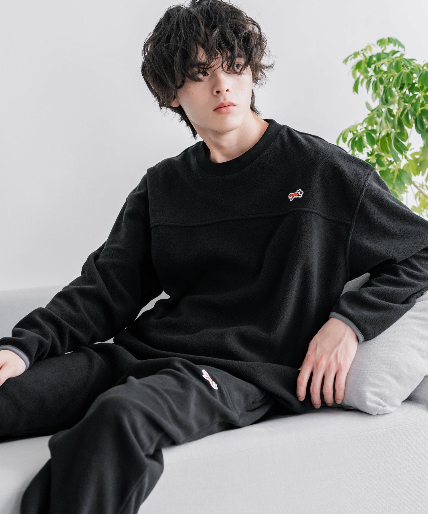 PENNEYS ペニーズ 別注コラボ マイクロフリースセットアップ/長袖クルーネックプルオーバー&ワイドイージーパンツ ルームウェア 16056