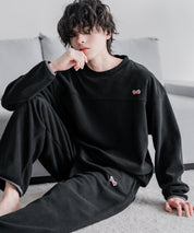 PENNEYS ペニーズ 別注コラボ マイクロフリースセットアップ/長袖クルーネックプルオーバー&ワイドイージーパンツ ルームウェア 16056