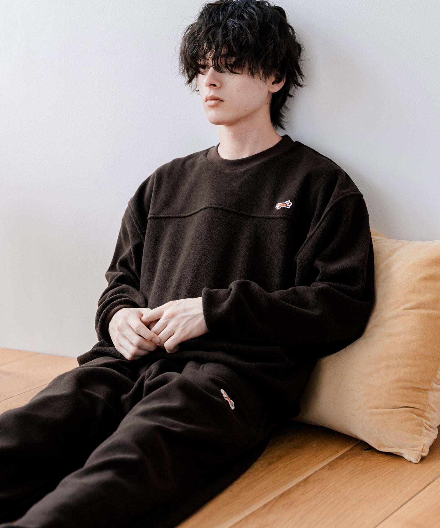 PENNEYS ペニーズ 別注コラボ マイクロフリースセットアップ/長袖クルーネックプルオーバー&ワイドイージーパンツ ルームウェア 16056