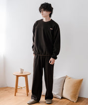 PENNEYS ペニーズ 別注コラボ マイクロフリースセットアップ/長袖クルーネックプルオーバー&ワイドイージーパンツ ルームウェア 16056