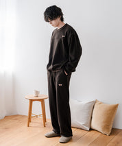 PENNEYS ペニーズ 別注コラボ マイクロフリースセットアップ/長袖クルーネックプルオーバー&ワイドイージーパンツ ルームウェア 16056