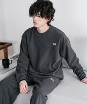 PENNEYS ペニーズ 別注コラボ マイクロフリースセットアップ/長袖クルーネックプルオーバー&ワイドイージーパンツ ルームウェア 16056