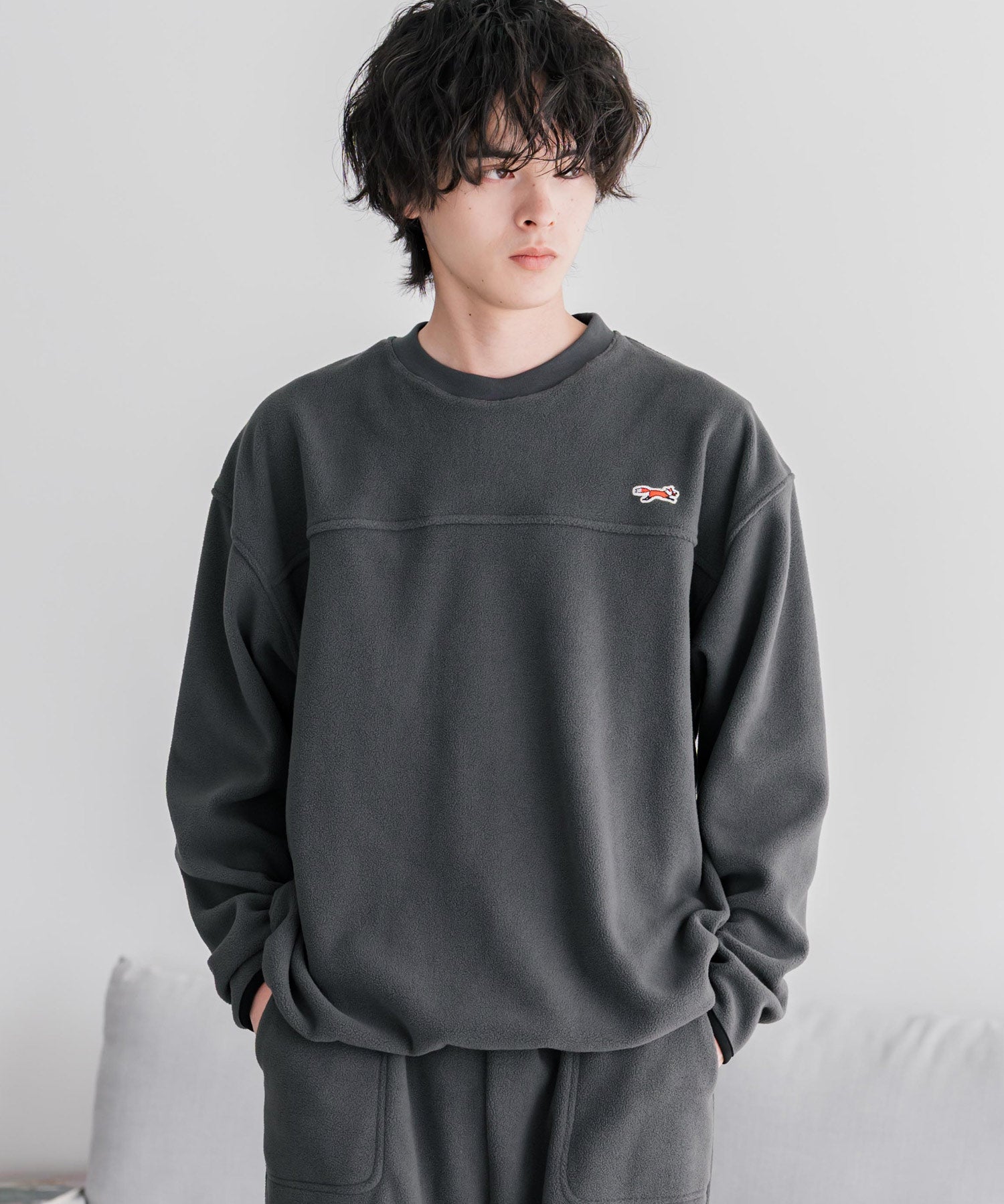 PENNEYS ペニーズ 別注コラボ マイクロフリースセットアップ/長袖クルーネックプルオーバー&ワイドイージーパンツ ルームウェア 16056