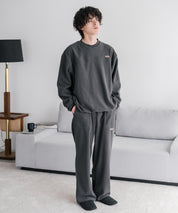 PENNEYS ペニーズ 別注コラボ マイクロフリースセットアップ/長袖クルーネックプルオーバー&ワイドイージーパンツ ルームウェア 16056