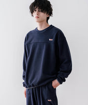 PENNEYS ペニーズ 別注コラボ マイクロフリースセットアップ/長袖クルーネックプルオーバー&ワイドイージーパンツ ルームウェア 16056