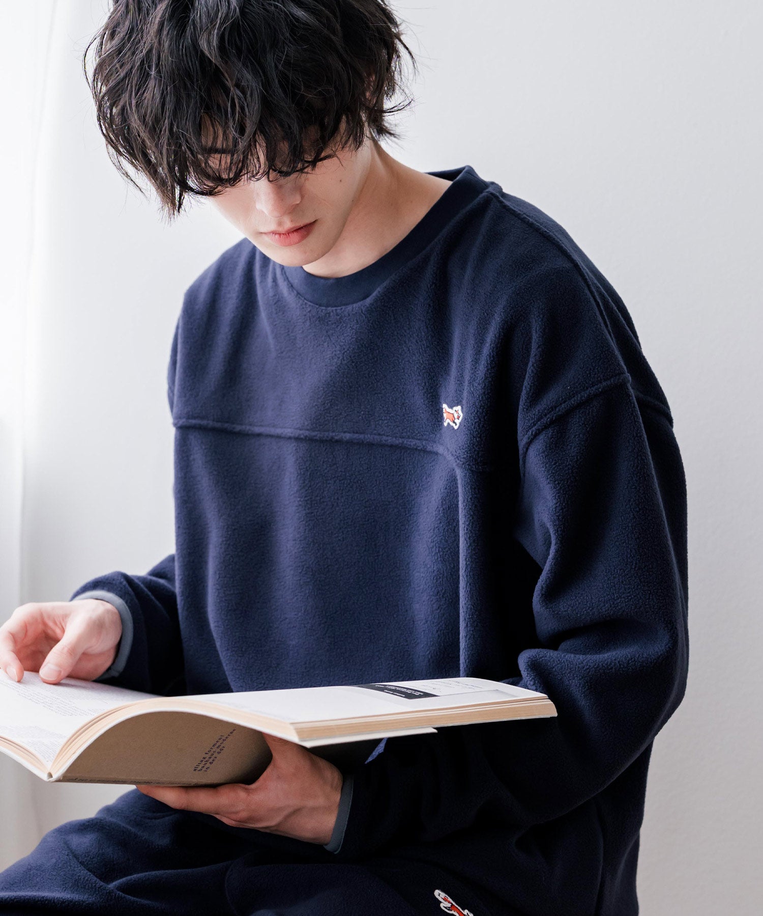 PENNEYS ペニーズ 別注コラボ マイクロフリースセットアップ/長袖クルーネックプルオーバー&ワイドイージーパンツ ルームウェア 16056