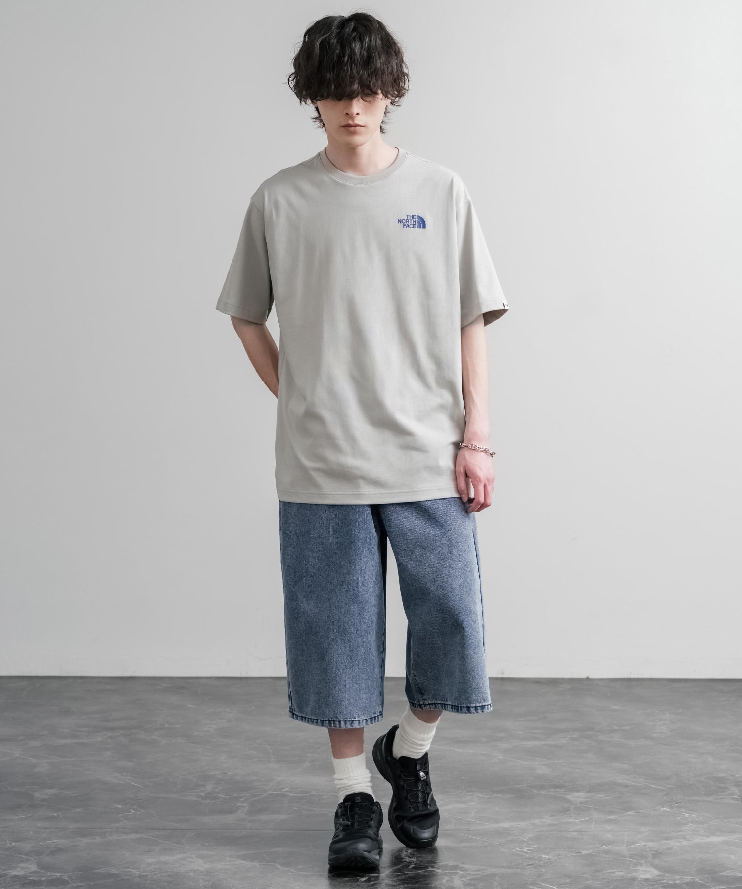 日本未展開モデル THE NORTH FACE WHITE LABEL HALF DOME S/S R/TEE 接触冷感バックプリント半袖Tシャツ 16064
