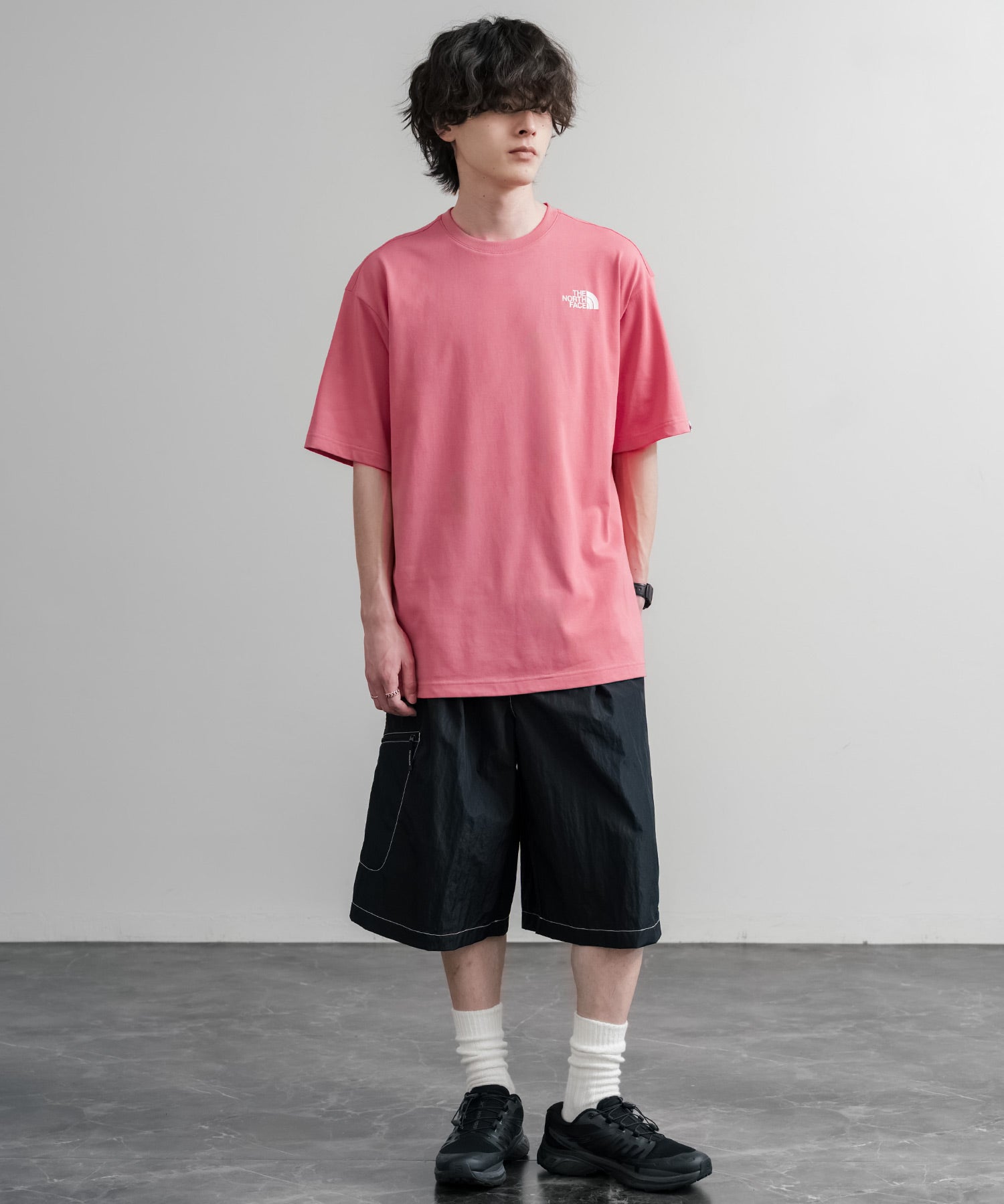 日本未展開モデル THE NORTH FACE WHITE LABEL HALF DOME S/S R/TEE 接触冷感バックプリント半袖Tシャツ 16064