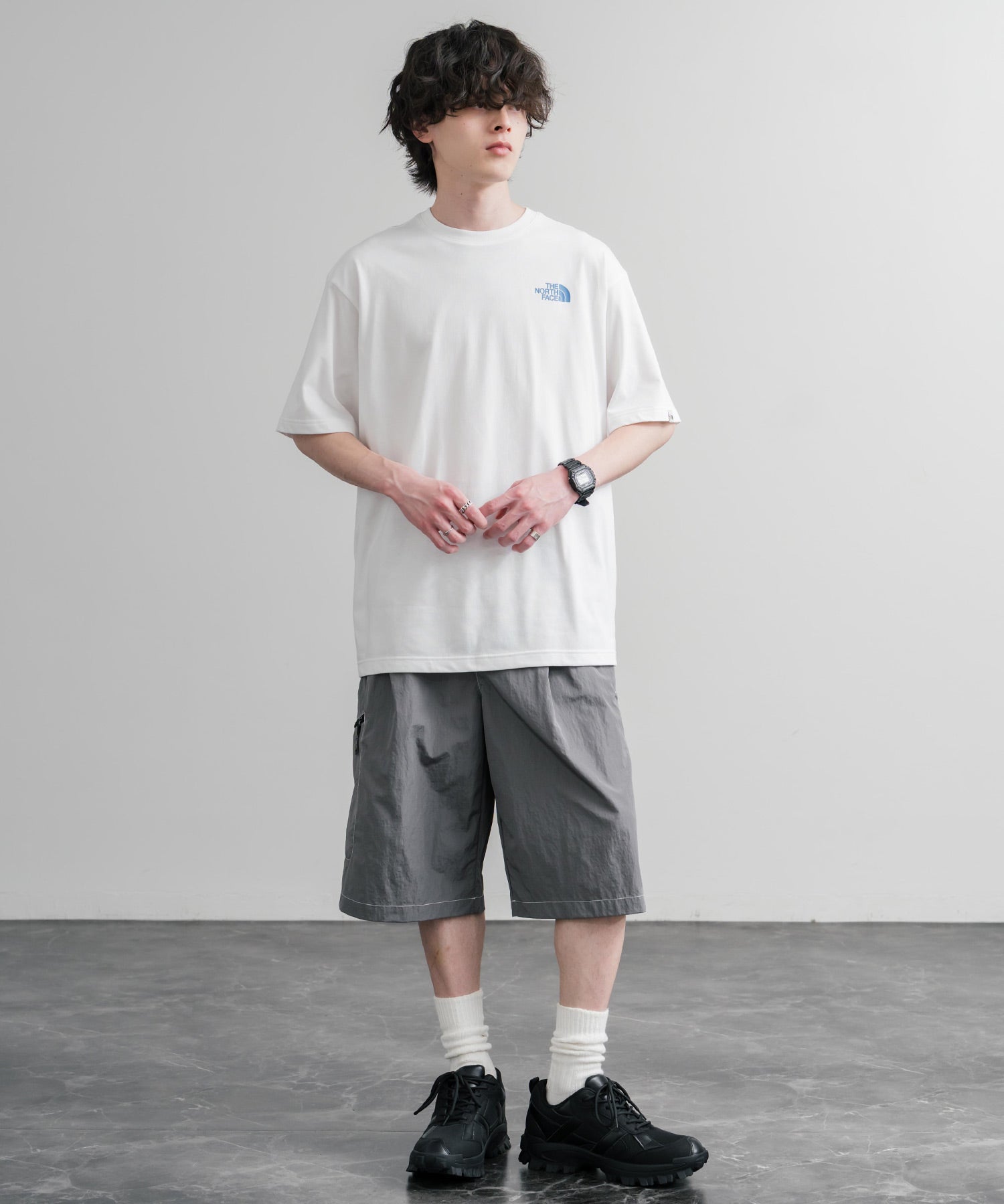 日本未展開モデル THE NORTH FACE WHITE LABEL HALF DOME S/S R/TEE 接触冷感バックプリント半袖Tシャツ 16064