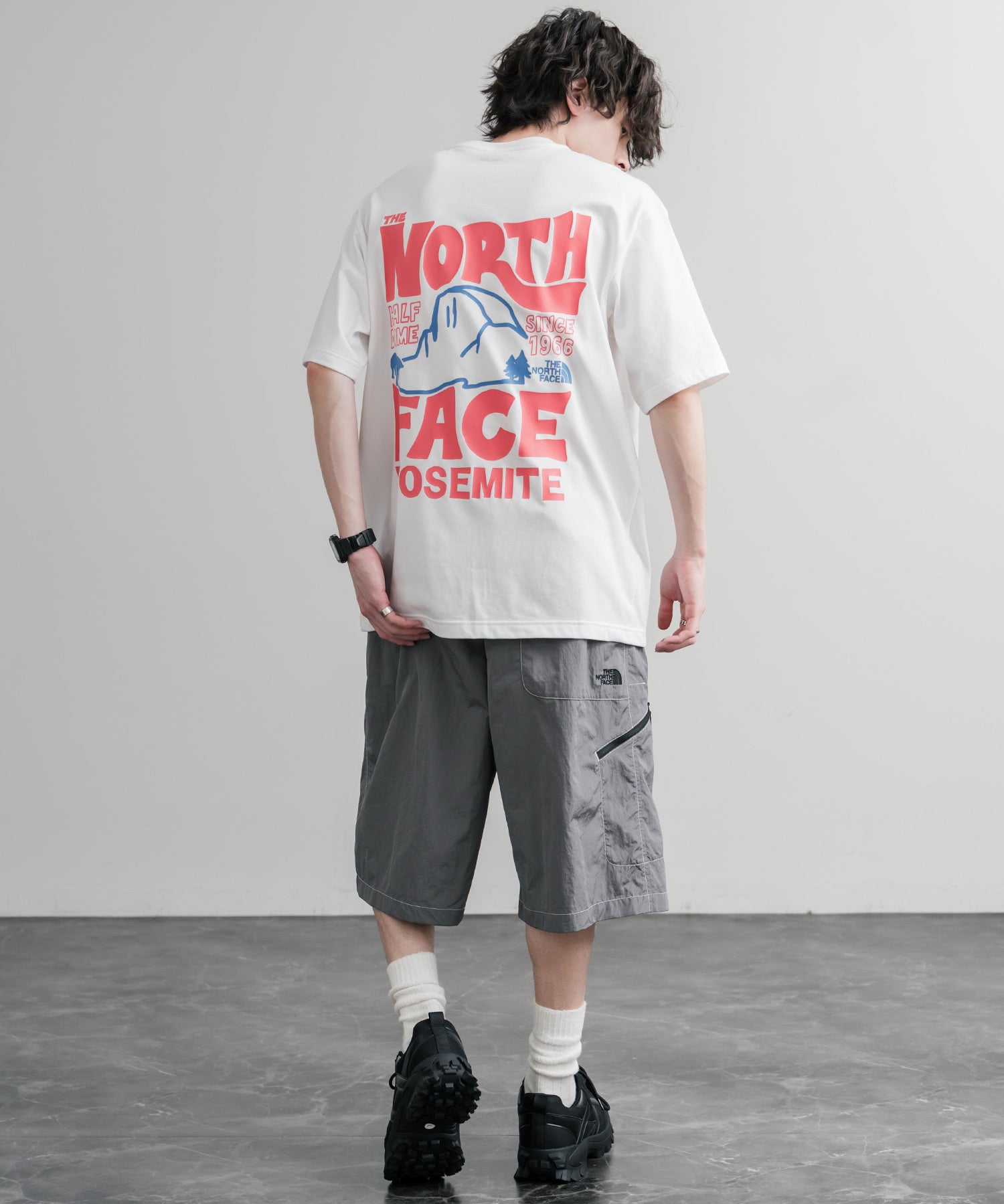日本未展開モデル THE NORTH FACE WHITE LABEL HALF DOME S/S R/TEE 接触冷感バックプリント半袖Tシャツ 16064