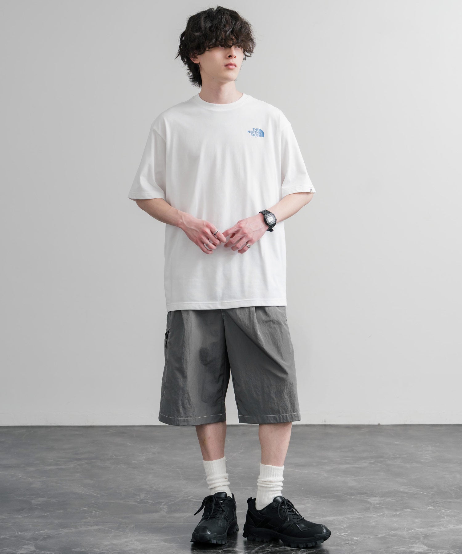 日本未展開モデル THE NORTH FACE ザ・ノースフェイス WHITE LABEL ホワイトレーベル SHELDON BERMUDA ナイロンワイドハーフパンツ 16065