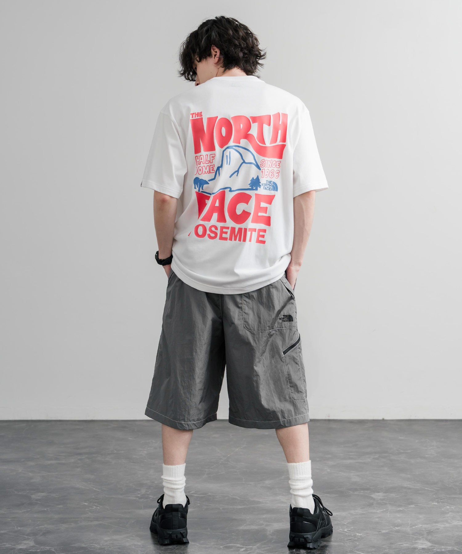日本未展開モデル THE NORTH FACE ザ・ノースフェイス WHITE LABEL ホワイトレーベル SHELDON BERMUDA ナイロンワイドハーフパンツ 16065