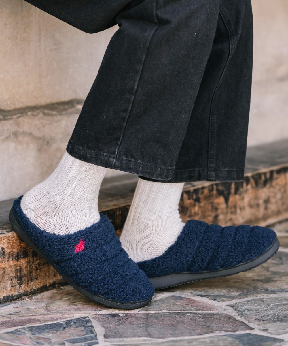 U.S. POLO ASSN. ユーエスポロアッスン 別注コラボ ワンポイントロゴ 無地/レオパード柄 ライニングボアモックシューズ 16102