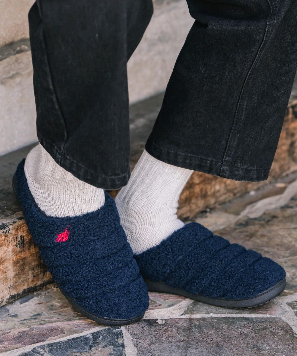 U.S. POLO ASSN. ユーエスポロアッスン 別注コラボ ワンポイントロゴ 無地/レオパード柄 ライニングボアモックシューズ 16102