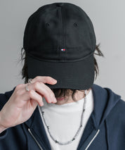 TOMMY HILFIGER トミーヒルフィガー Am Tonal Hilfiger Logo Cap ワンポイントロゴ刺繍6パネルキャップ 16103