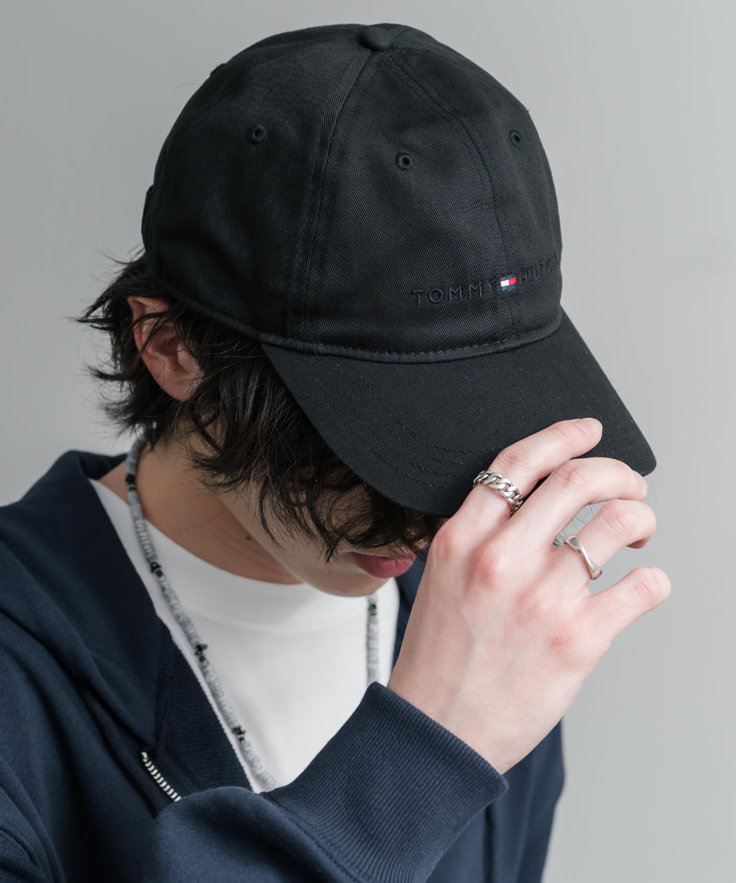 TOMMY HILFIGER トミーヒルフィガー Am Tonal Hilfiger Logo Cap ワンポイントロゴ刺繍6パネルキャップ 16103