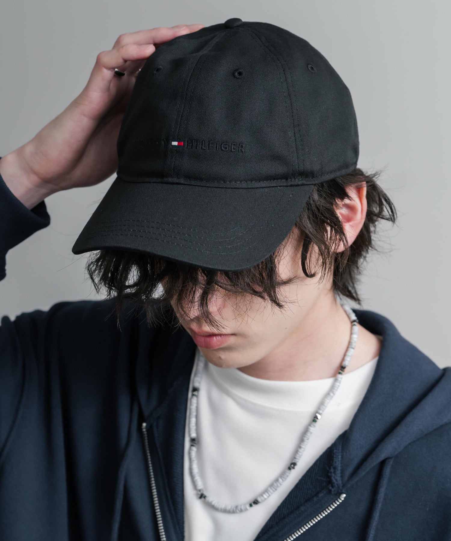 TOMMY HILFIGER トミーヒルフィガー Am Tonal Hilfiger Logo Cap ワンポイントロゴ刺繍6パネルキャップ 16103