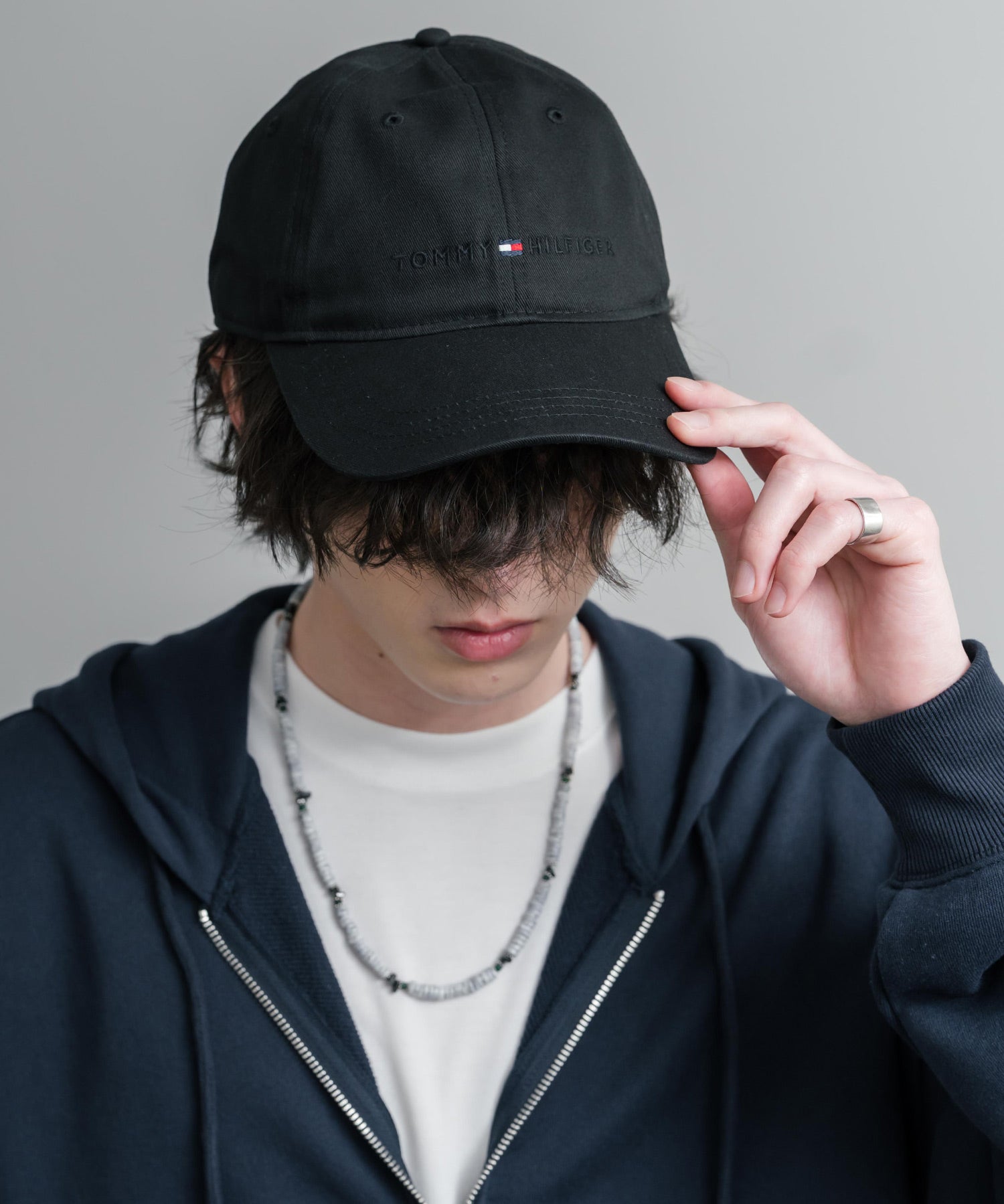 TOMMY HILFIGER トミーヒルフィガー Am Tonal Hilfiger Logo Cap ワンポイントロゴ刺繍6パネルキャップ 16103