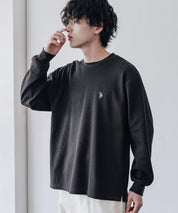 U.S. POLO ASSN. ユーエスポロアッスン サーマルワンポイントロゴ刺繍クルーネック長袖Tシャツ/ワッフルカットソー 16109