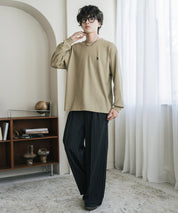 U.S. POLO ASSN. ユーエスポロアッスン サーマルワンポイントロゴ刺繍クルーネック長袖Tシャツ/ワッフルカットソー 16109