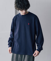 U.S. POLO ASSN. ユーエスポロアッスン サーマルワンポイントロゴ刺繍クルーネック長袖Tシャツ/ワッフルカットソー 16109