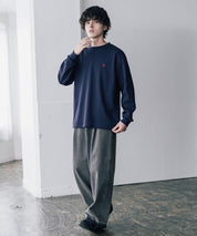 U.S. POLO ASSN. ユーエスポロアッスン サーマルワンポイントロゴ刺繍クルーネック長袖Tシャツ/ワッフルカットソー 16109