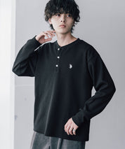 U.S. POLO ASSN. ユーエスポロアッスン サーマルワンポイントロゴ刺繍ヘンリーネック長袖Tシャツ/ワッフルカットソー 16110