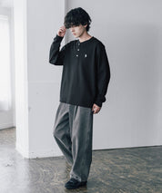 U.S. POLO ASSN. ユーエスポロアッスン サーマルワンポイントロゴ刺繍ヘンリーネック長袖Tシャツ/ワッフルカットソー 16110