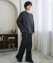 U.S. POLO ASSN. ユーエスポロアッスン サーマルワンポイントロゴ刺繍ヘンリーネック長袖Tシャツ/ワッフルカットソー 16110