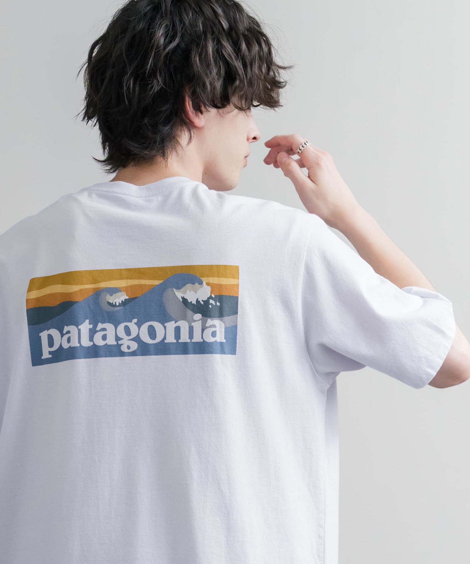 Patagonia パタゴニア M'S BOARDSHORT LOGO POCKET RESPONSIBILI-TEE 胸ポケット付きバックプリント半袖Tシャツ 16114