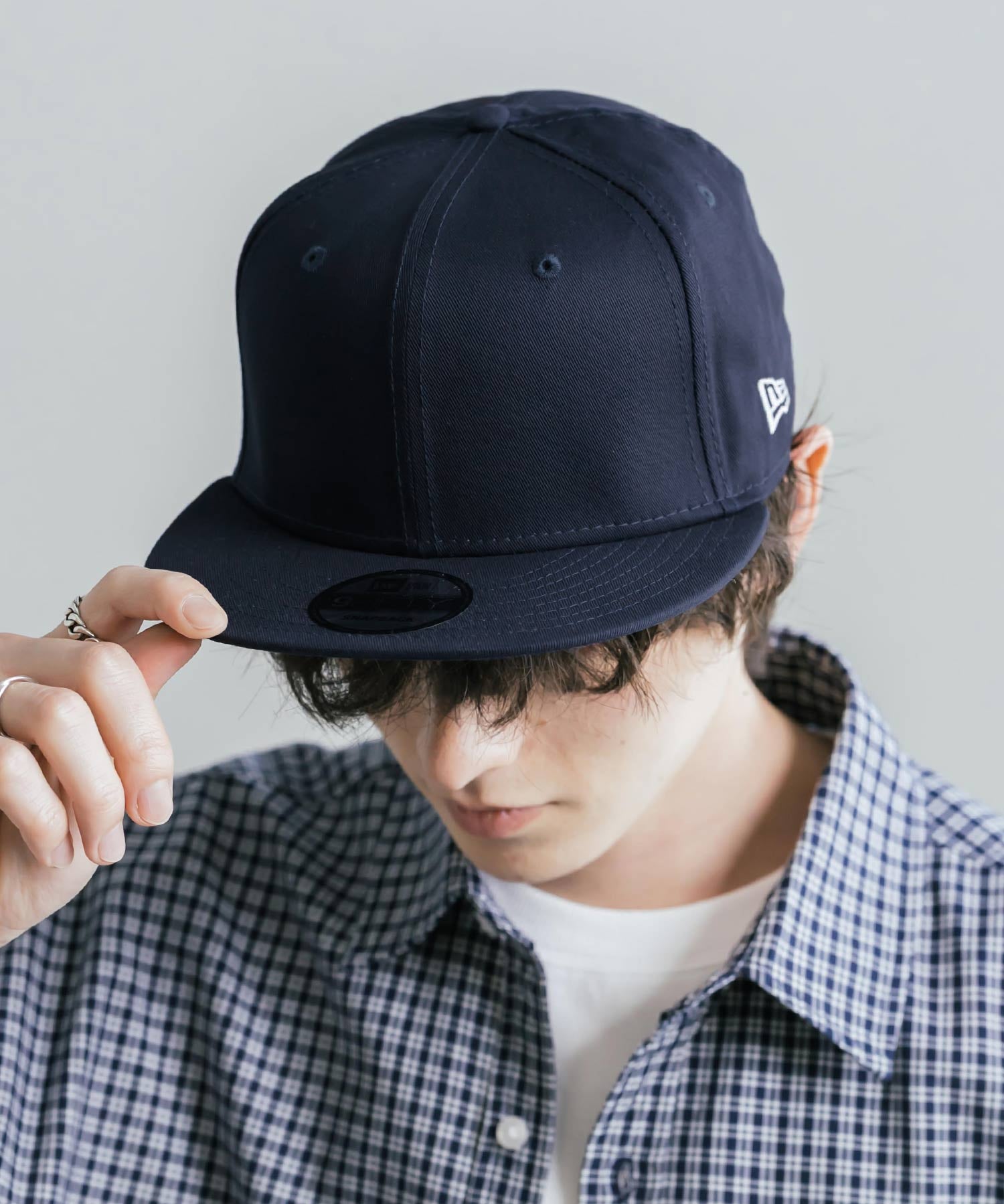 NEW ERA ニューエラ Flat Bill Snapback Cap 9FIFTY フラットバイザーワンポイントフラッグロゴ刺繍ベースボールキャップ 16119