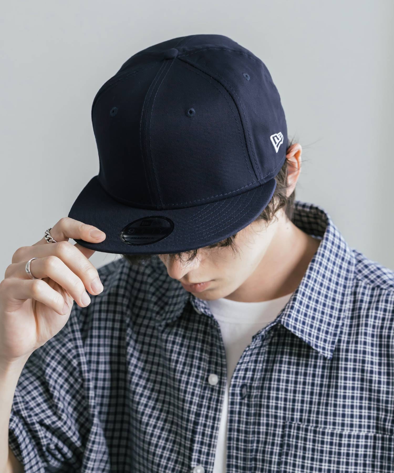 NEW ERA ニューエラ Flat Bill Snapback Cap 9FIFTY フラットバイザーワンポイントフラッグロゴ刺繍ベースボールキャップ 16119