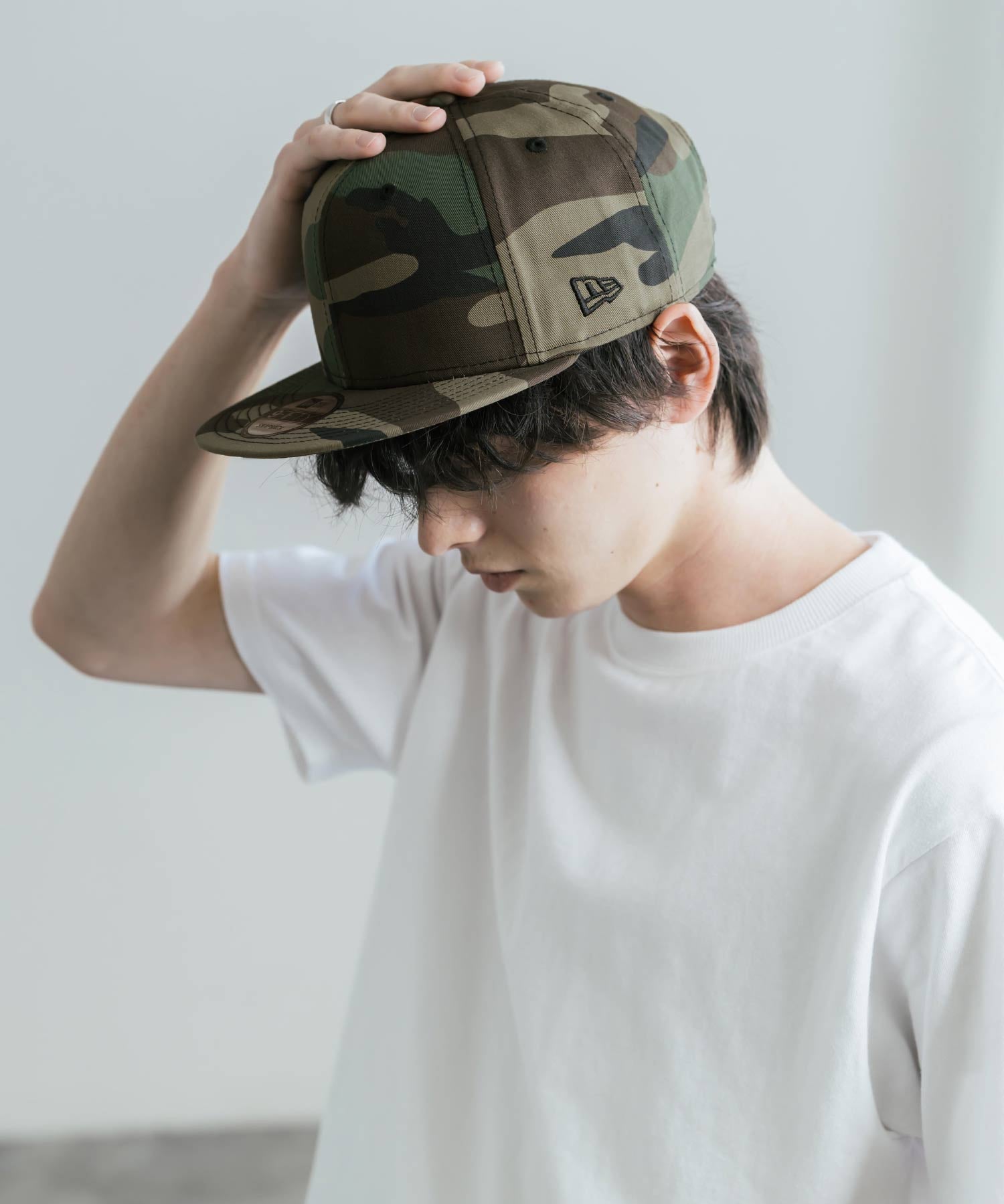 NEW ERA ニューエラ Flat Bill Snapback Cap 9FIFTY フラットバイザーワンポイントフラッグロゴ刺繍ベースボールキャップ 16119